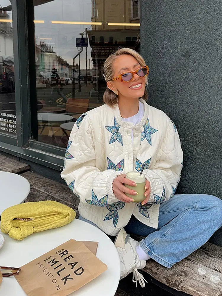 Damjacka Modern Stil Värme Högkvalitativ Polyester och Bomull-5