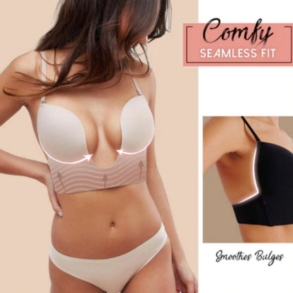 Dam Push Up Behå Djup Utdragning Öppen Rygg Polyamid Elastan-3