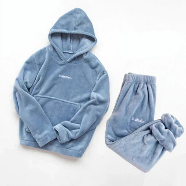 Dam Hoodie och Byxor Set Avslappnad Blandad Fiber Höststil 4