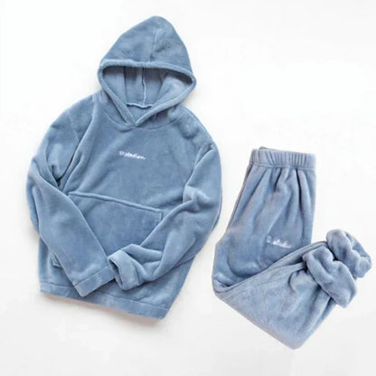Dam Hoodie och Byxor Set Avslappnad Blandad Fiber Höststil 4
