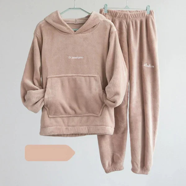 Dam Hoodie och Byxor Set Avslappnad Blandad Fiber Höststil 1