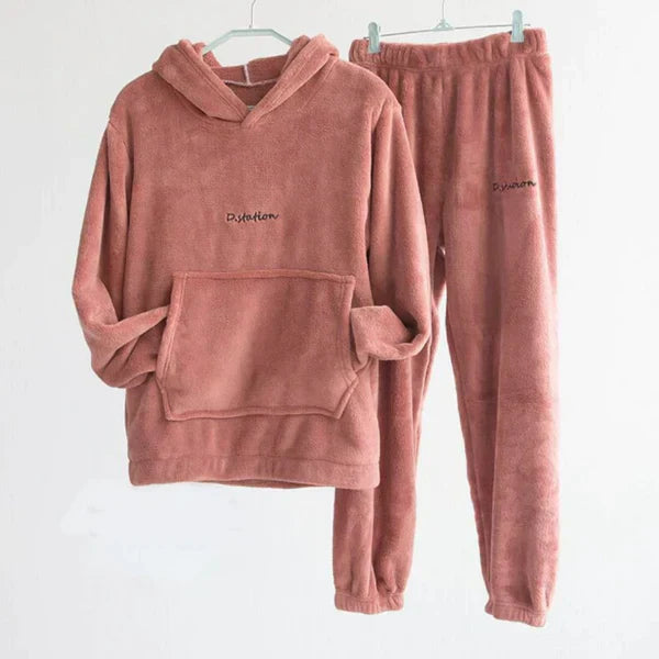 Dam Hoodie och Byxor Set Avslappnad Blandad Fiber Höststil 11