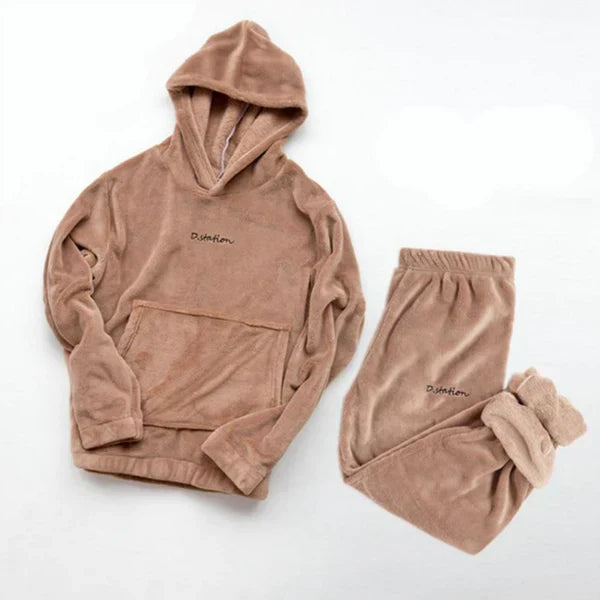 Dam Hoodie och Byxor Set Avslappnad Blandad Fiber Höststil 3