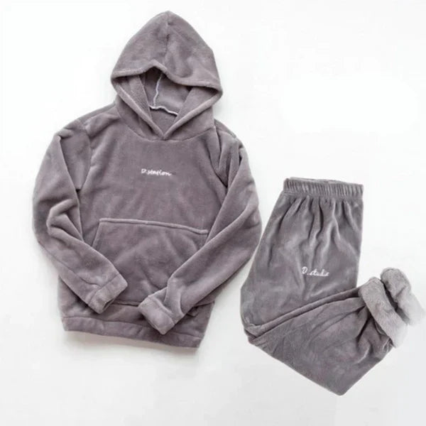 Dam Hoodie och Byxor Set Avslappnad Blandad Fiber Höststil 2