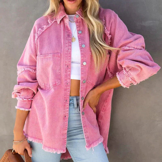Vintage Jeansjacka Dam i Denim – Avslappnad Passform med Tidlös Stil 1