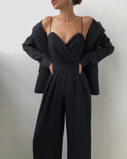 Dam Jumpsuit Elegant Med Bälte Elastisk Mjuk Material-2