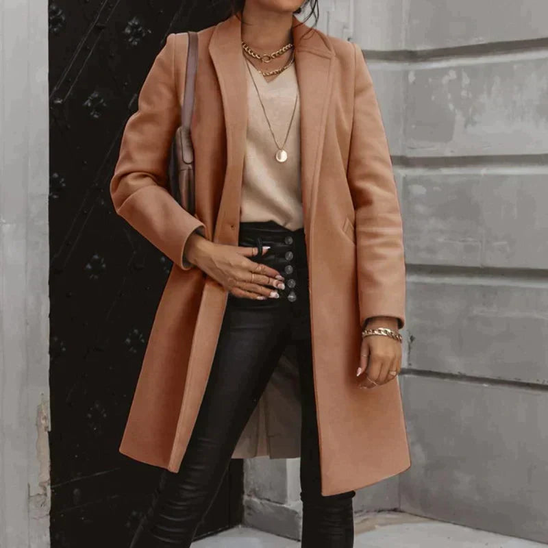 Lång Vinterjacka Dam Avslappnad Stil Bomull 2