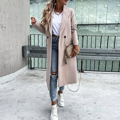 Lång Kappa för Kvinnor i Högkvalitativt Tyg – Elegant Design med Utsökta Knappar, Regular Fit, Perfekt för Höst och Vinter 4