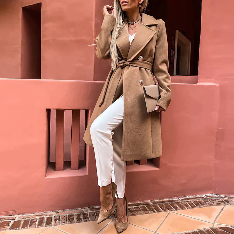 Dam Kappa Dubbelradad Bomull för Avslappnad Stil-3