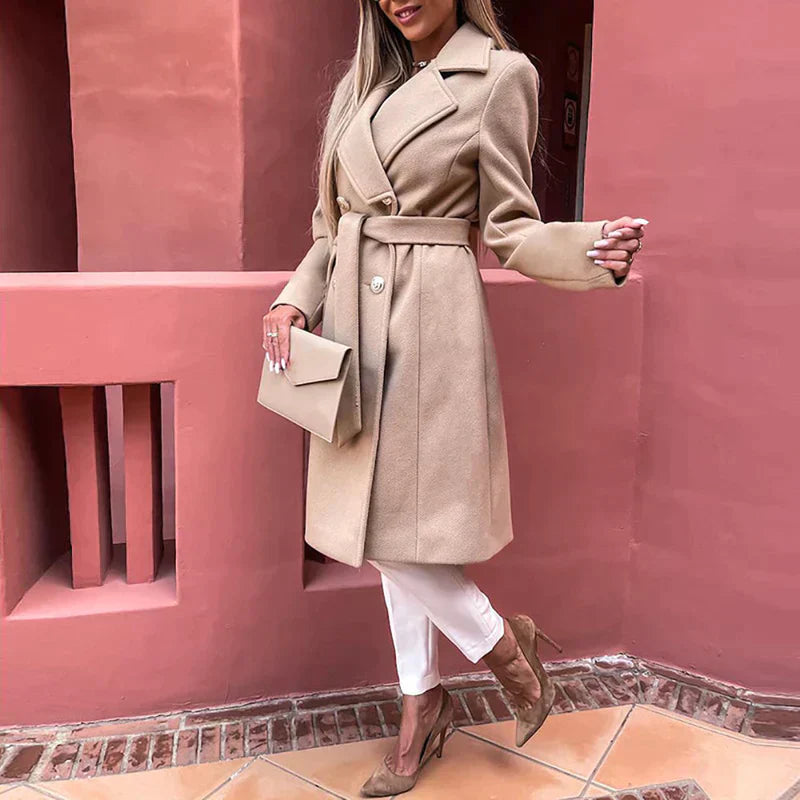 Dam Kappa Dubbelradad Bomull för Avslappnad Stil-4