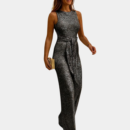 Glittrande Jumpsuit för Damer i Högkvalitativt Tyg – Elegant Passform för Festliga Tillfällen, S-XL 12