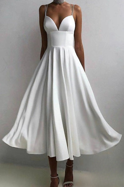 Maxiklänning Dam V-ringning Ryggfri Lätt Material-2