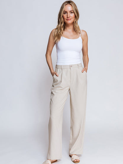 Snygga Byxor Dam Vid Ben Casual Fit Polyester-2
