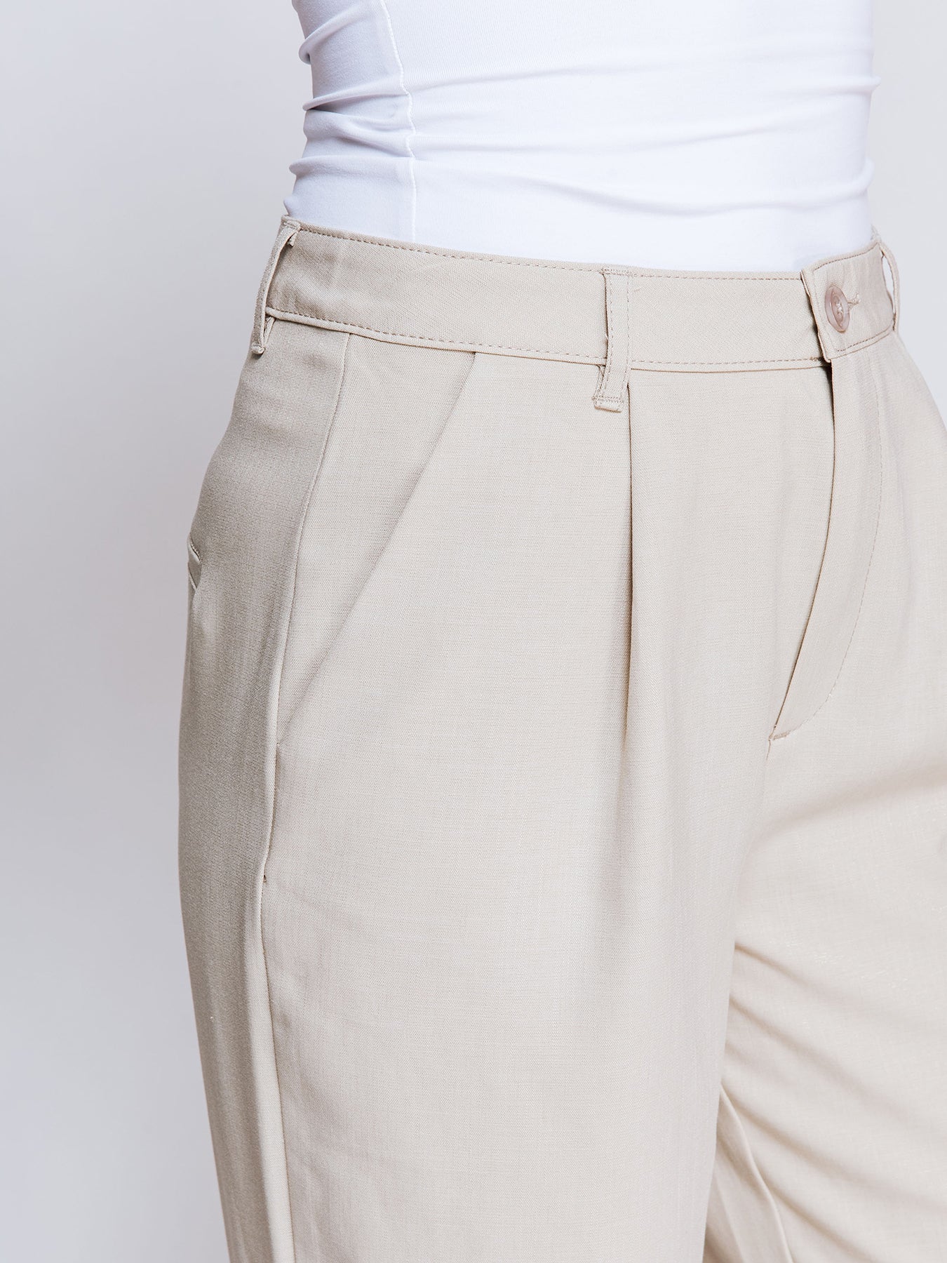 Snygga Byxor Dam Vid Ben Casual Fit Polyester-3