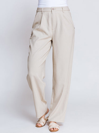 Snygga Byxor Dam Vid Ben Casual Fit Polyester-1