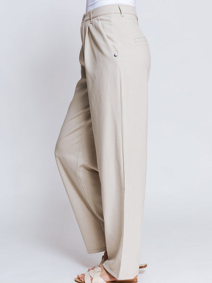 Snygga Byxor Dam Vid Ben Casual Fit Polyester-4