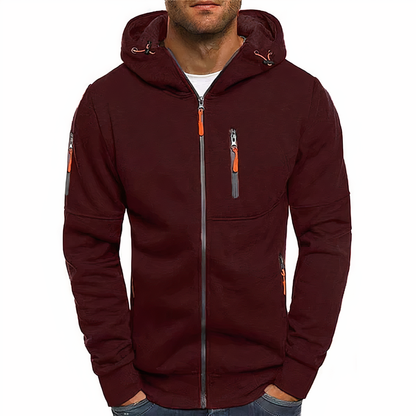 Herrar Zip Hoodie Mjuk Bomullsmix med Dragkedja 7