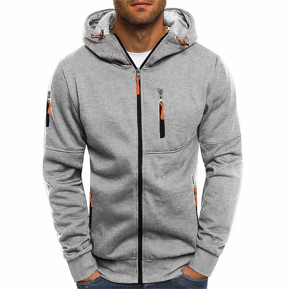 Herrar Zip Hoodie Mjuk Bomullsmix med Dragkedja 6