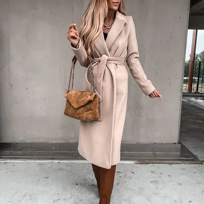 Elegant Trench Coat i Ullmix för Kvinnor – Normal Passform, Perfekt för Lager-på-Lager Styling, Finns i Flera Färger 8