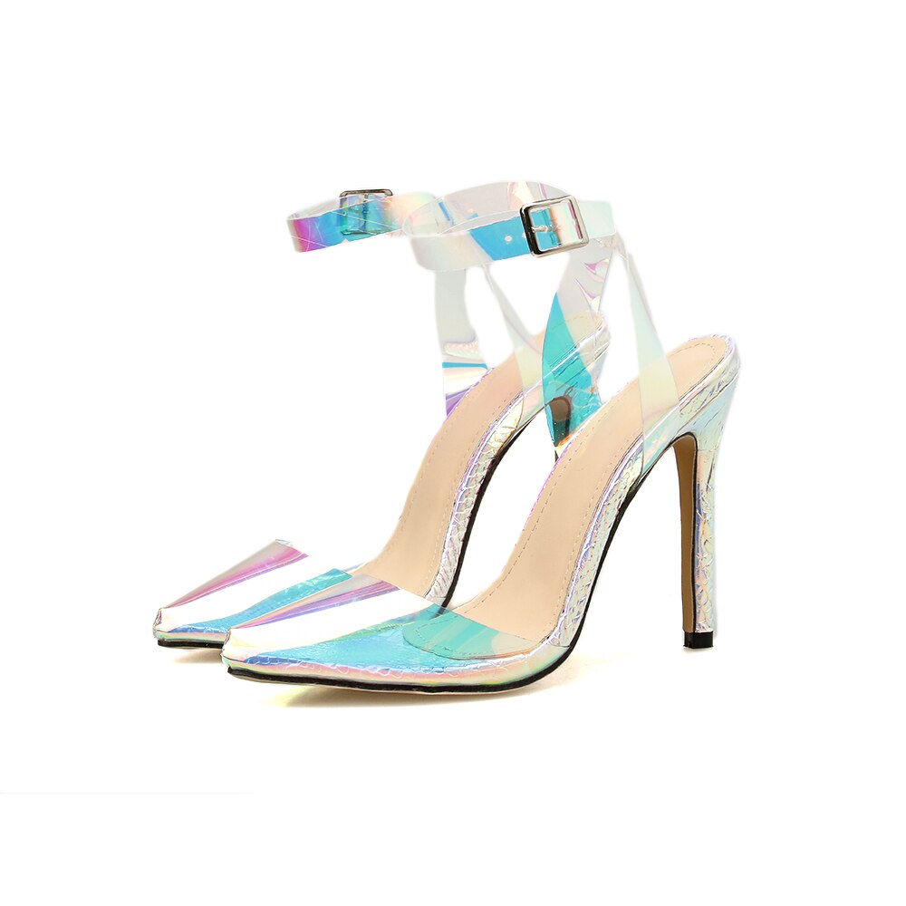 Dam Högklackade Sandaler Ankelrem PVC-3