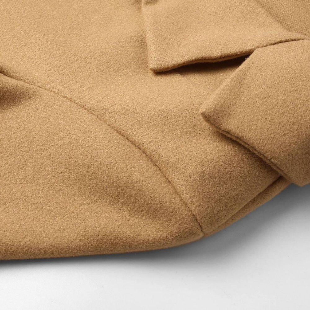 Kvinno Trench Coat Dubbelknappad Ullblandning-2