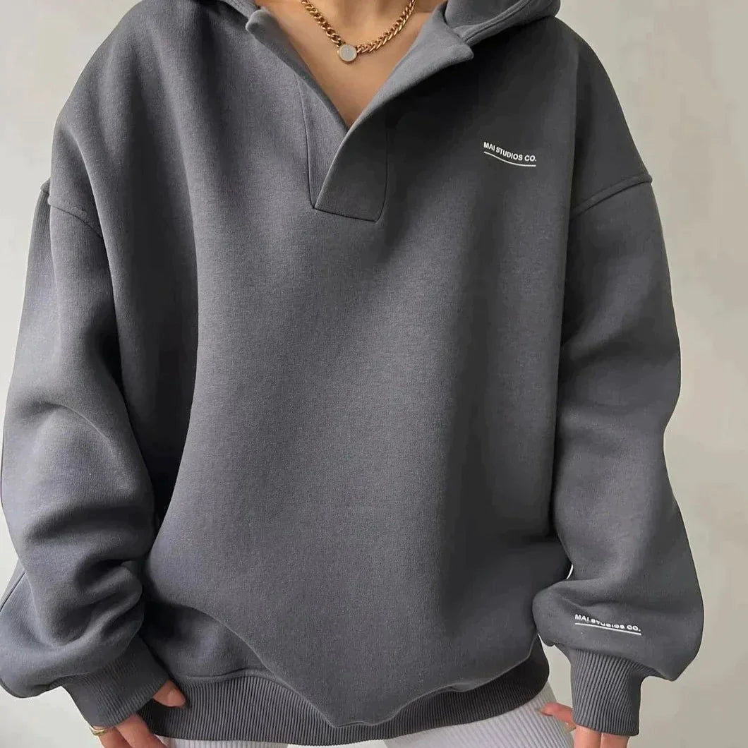Lång Hoodie Dam Överdimensionerad Merinoull-3