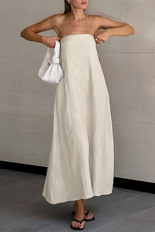 Dam Klänning Liten Tryckad Polyester Elegant Knälång-1