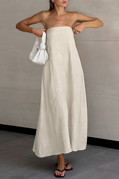 Dam Klänning Liten Tryckad Polyester Elegant Knälång-2