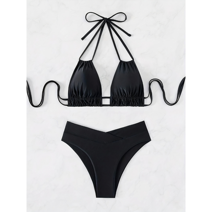 Dam Bikini Set Tropisk Stil Nylon Spandex-5