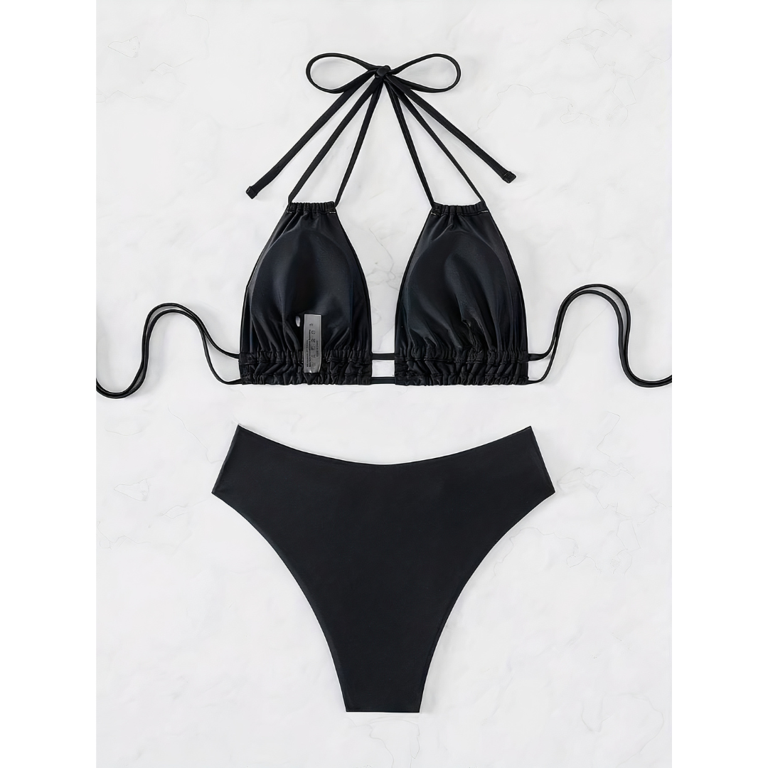 Dam Bikini Set Tropisk Stil Nylon Spandex-4