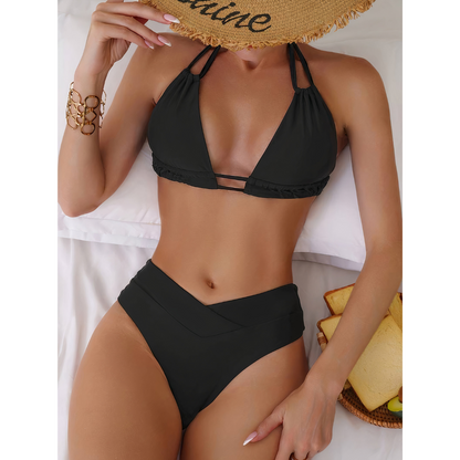 Dam Bikini Set Tropisk Stil Nylon Spandex-2