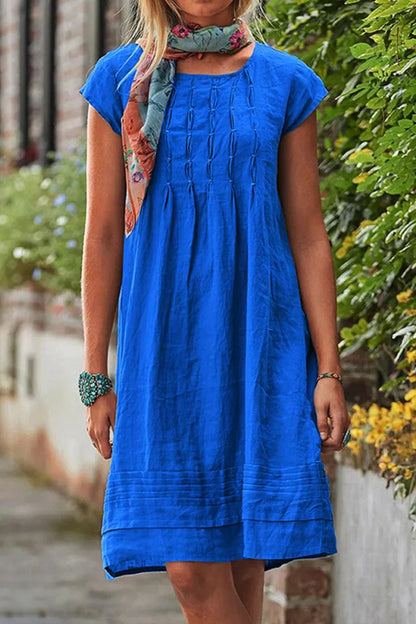 Dam Fritidsklänning Kortärmad Lätt Material-2