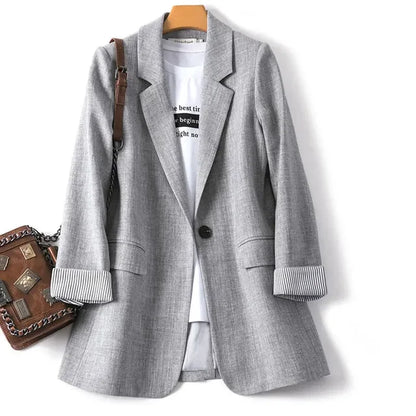 Dam Blazer Lapptäcksmönster Avslappnad Polyester 9