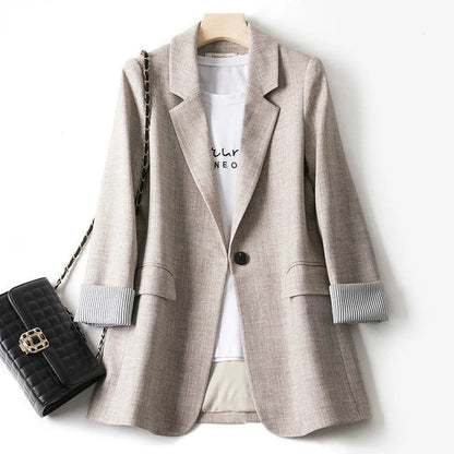 Dam Blazer Lapptäcksmönster Avslappnad Polyester 1