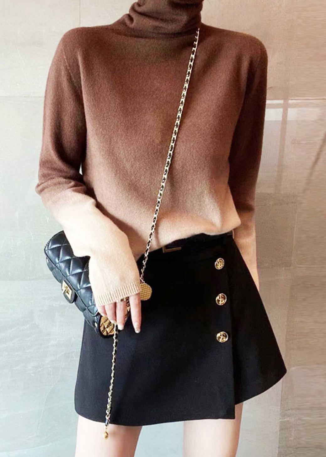 Dam Turtleneck Tröja Färggradient Mjuk Hållbar 7