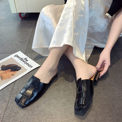 Dam Mules Skor Retro Stil PU Material för Vardagsbruk-6