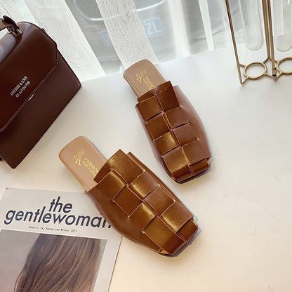 Dam Mules Skor Retro Stil PU Material för Vardagsbruk-3