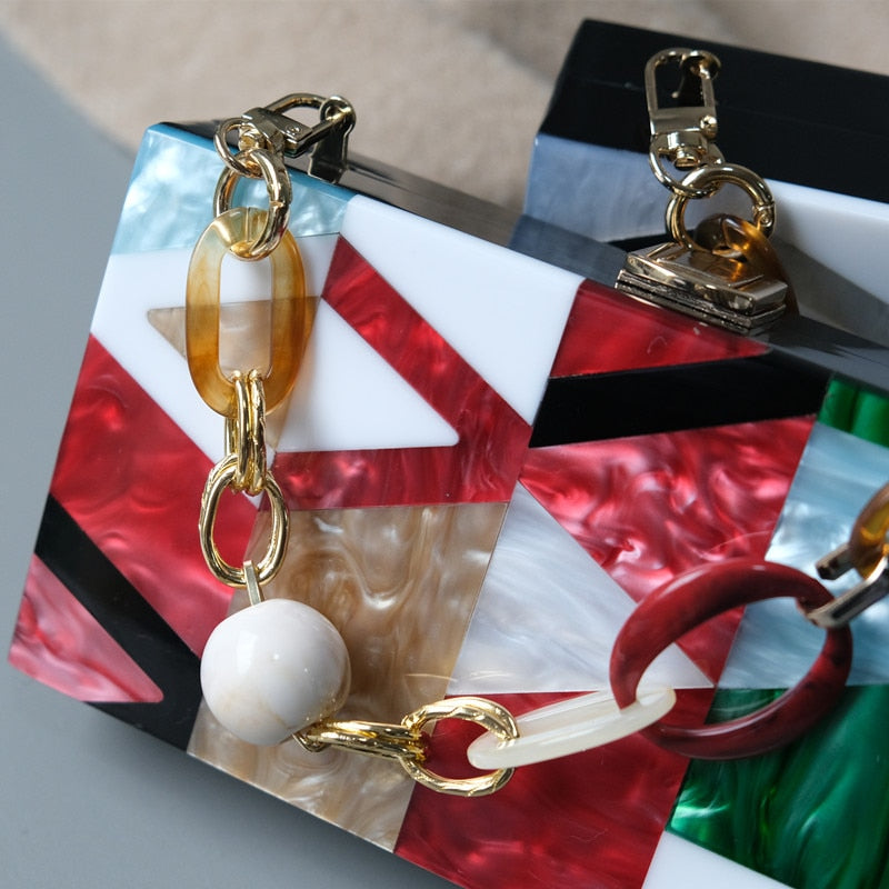 Dam Handväska Geometrisk PVC Modern Stil Hållbar Design 4