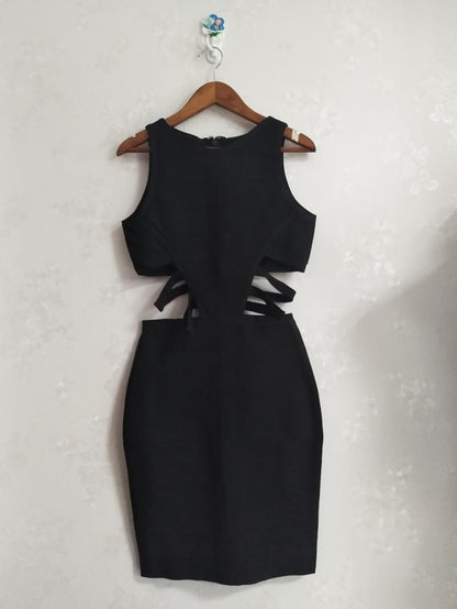 Dam Klänning Bodycon Ärmlös V-ringning Nylon Rayon Spandex-4