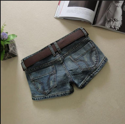 Dam Höfthöga Shorts Casual Bomull med Fickor och Blixtlås-2