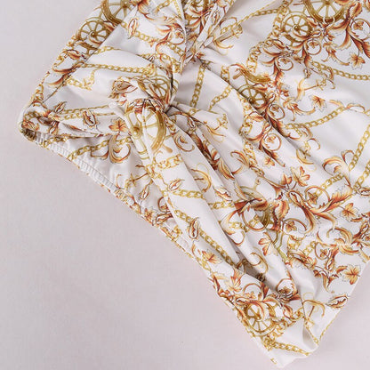 Dam Minikjol Asymmetrisk Blommig Polyester Spandex-6