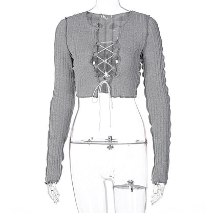 Dam Kortärmad Topp Cirkulär Halsringning Polyester Randig-2