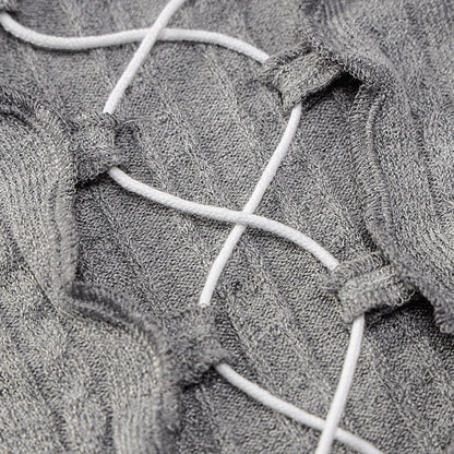 Dam Kortärmad Topp Cirkulär Halsringning Polyester Randig-5