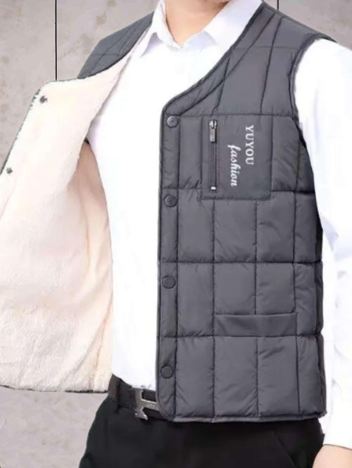 Dam Ärmlös Quiltjacka Fleecefodrad Polyester-1