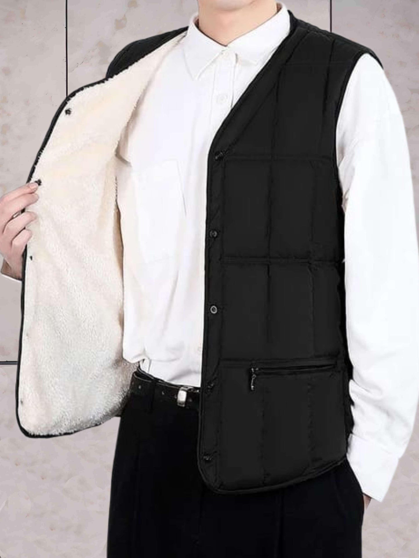 Dam Ärmlös Quiltjacka Fleecefodrad Polyester-5