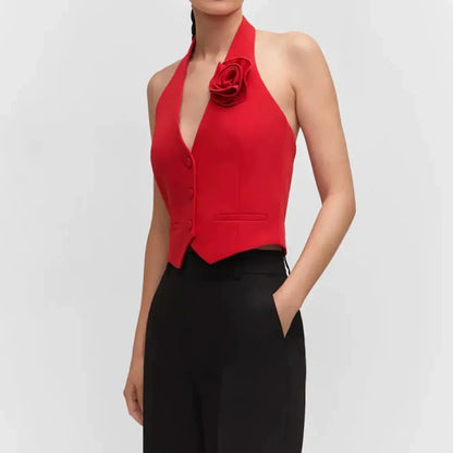 Dam Cardigan Blommig Design Öppen Rygg Polyester-2