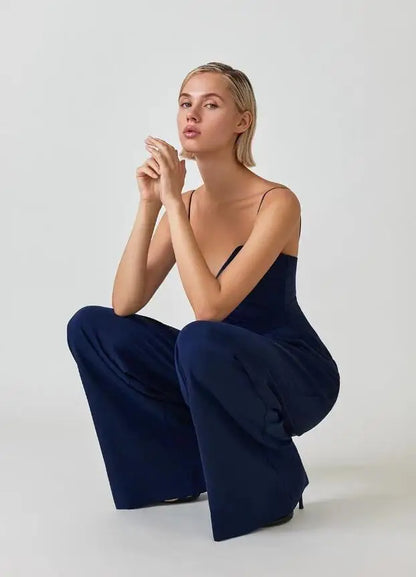 Dam Overall Justerbara Spaghettiremmar Polyester Bomull-4
