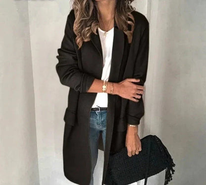 Variant image for Dam Lång Väst Elegant Krage Högkvalitativt Tyg-1