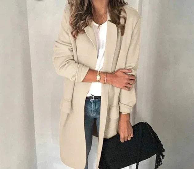 Variant image for Dam Lång Väst Elegant Krage Högkvalitativt Tyg-13