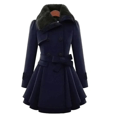 Variant image for Dam Trenchcoat Elegant Snitt med Vegansk Päls och Justerbart Bälte-11